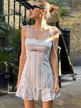 Mesh Hollow-Out Strap Mini Dress