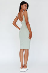Kandis Low Back Midi Dress Sage