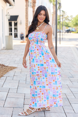 Aria Purple Sealife Maxi Dress