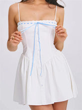 Bowknot Square-Neck Mini Dress