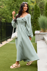 Elaine Sage Smocked Top Maxi Dress