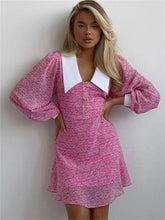 Printed Long Sleeve Mini Dress