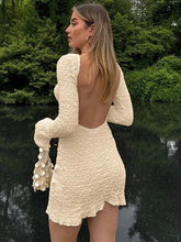 Ruffled Long Sleeve Mini Dress