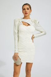 Kenneth White Lattice Patterned Mini Dress