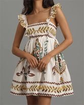 Square Neck Loose Mini Dress