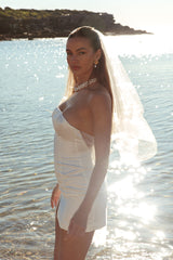 Always And Forever Back Bow Mini Dress White