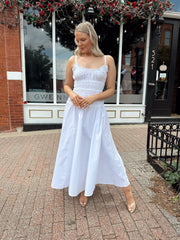 Alexis White Smocked Maxi Dress