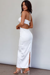 Ryana Cut-Out Drawstring Dress White