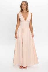 Lorienne Shoulder Sash Maxi Dress Pearl