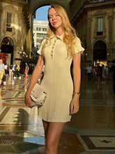 Knit Retro Single-Breasted Mini Dress