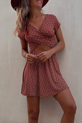 One Dress Two Ways Printed Mini Dress