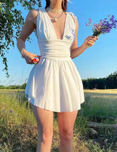 Irregular Tie-Up Mini Dress