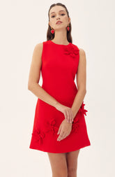 Madeline Sleeveless Floral Applique Mini Dress