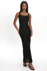 Casablanca Nights Tied Back Maxi Dress Flocked Floral