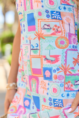 Coralie Blue Romper Dress