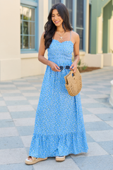 Madeline Blue Daisy Maxi Dress