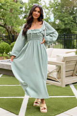 Elaine Sage Smocked Top Maxi Dress