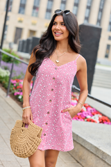 Rebecca Red Gingham Button Front Dress