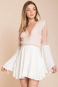 Carson Crochet Details Dress White