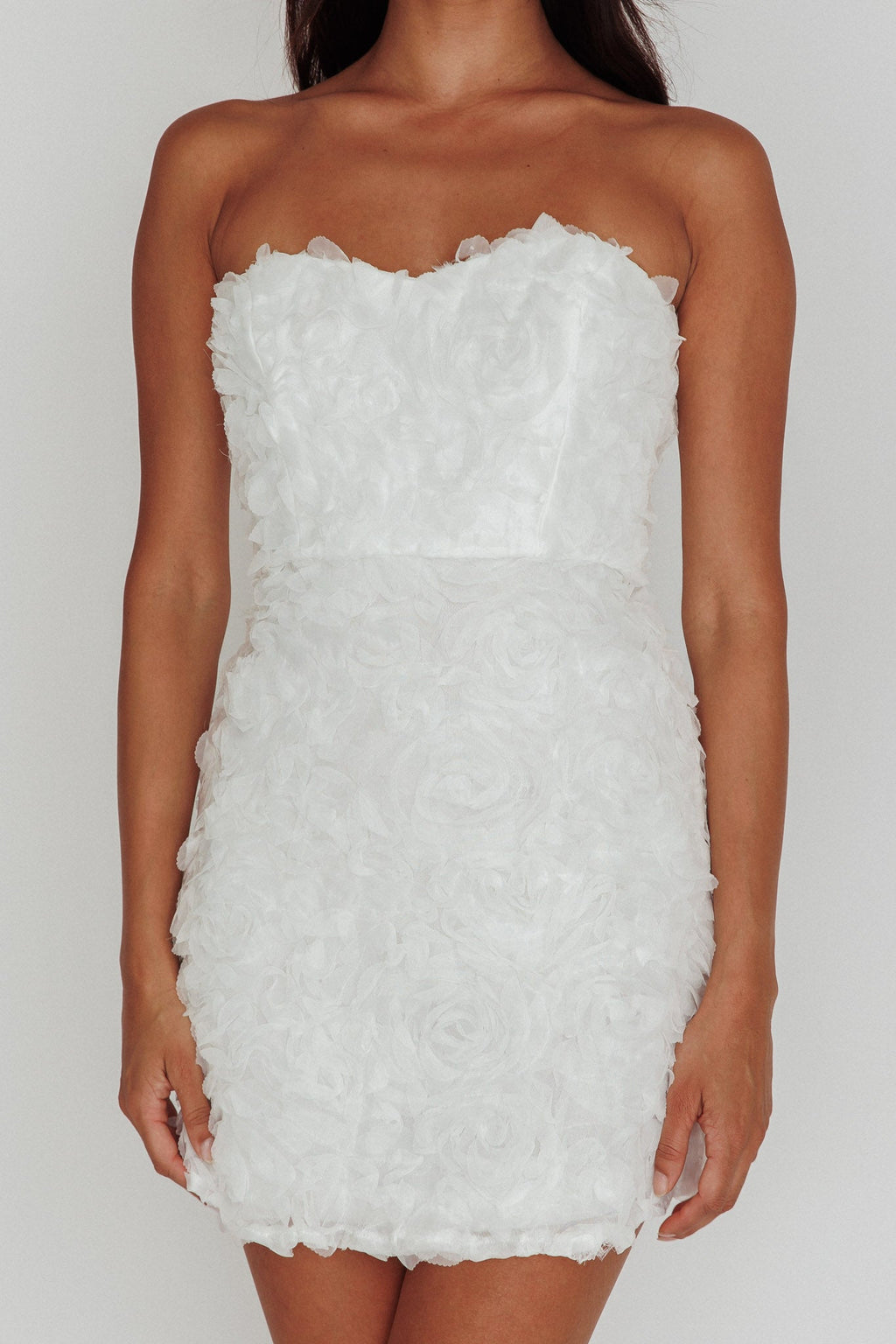 In Paris Embellished Mini Dress White