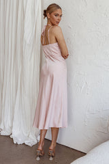 Emmalie Satin Midi Dress Pink