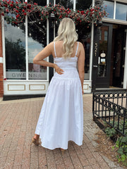 Alexis White Smocked Maxi Dress