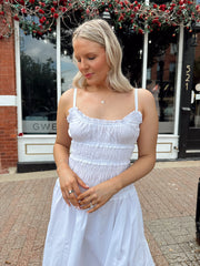 Alexis White Smocked Maxi Dress