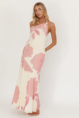 We Belong Together One-Shoulder Maxi Dress Floral Pink