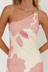 We Belong Together One-Shoulder Maxi Dress Floral Pink