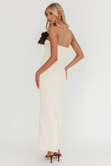 Lonnie Neckline Decoration Maxi Dress Cream