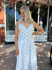 Brenna White Polka Dot Midi Dress