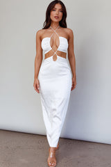 Ryana Cut-Out Drawstring Dress White