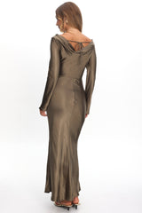 Loveland Cowl Back Midi Dress Olive