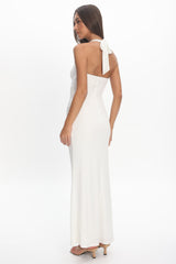 Opera Drape Bust Maxi Dress White