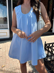 Ollie Light Blue Shift Mini Dress