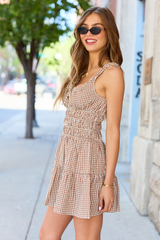 Hailey Brown Gingham Dress