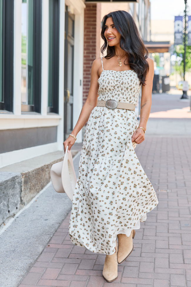 Rowan Brown Floral Maxi Dress