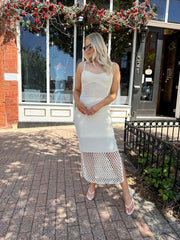 Quincey Knit Midi Dress- Ecru