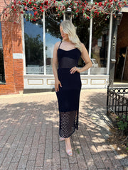 Quincey Knit Midi Dress- Navy