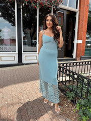Quincey Knit Midi Dress- Seafoam