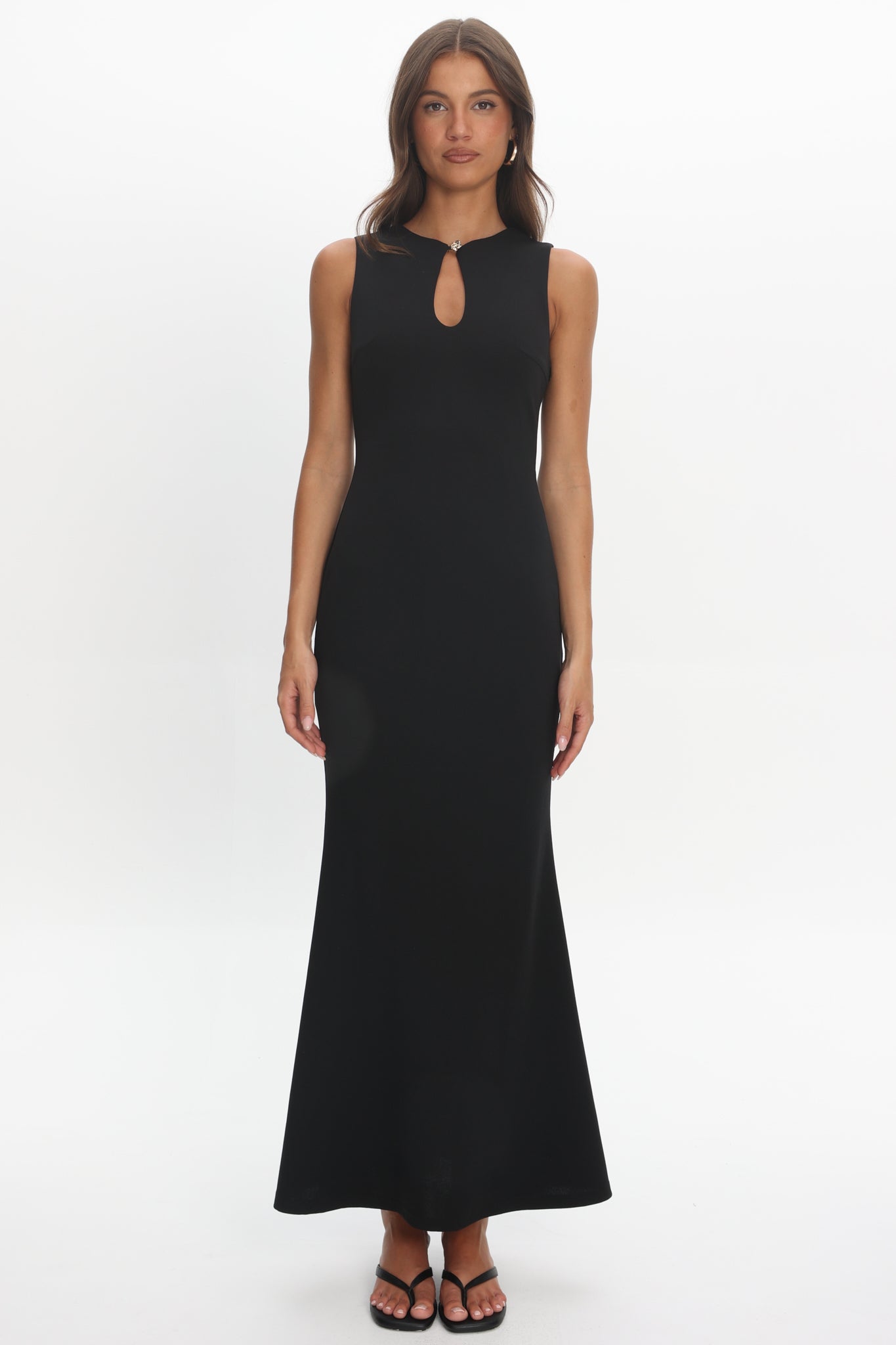 Capucine Key Hole Bust Maxi Dress Black