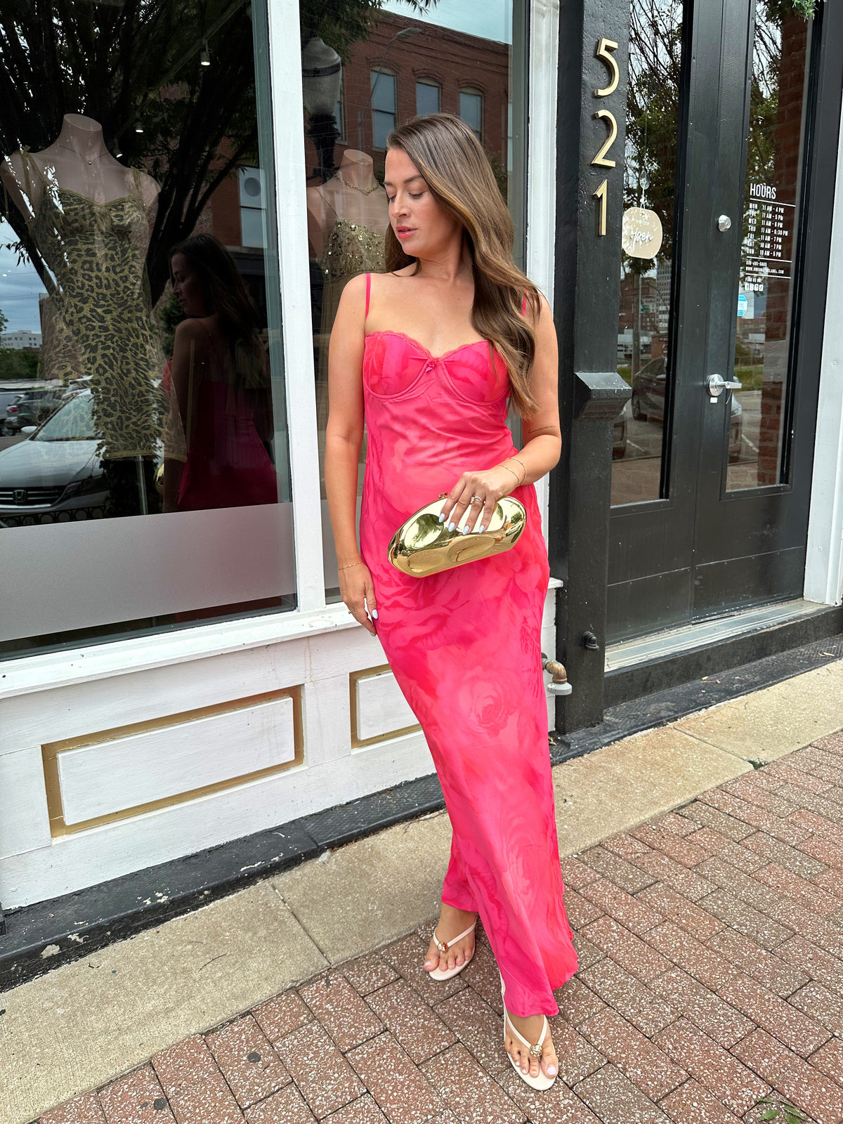 Rosalita Pink Floral Slip Maxi Dress
