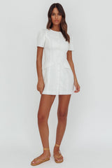 Philomena Button Front Mini Dress White