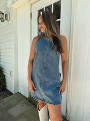 Sammy Denim Halter Mini Dress