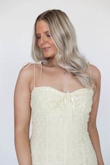Wren Yellow Eyelet Mini Dress