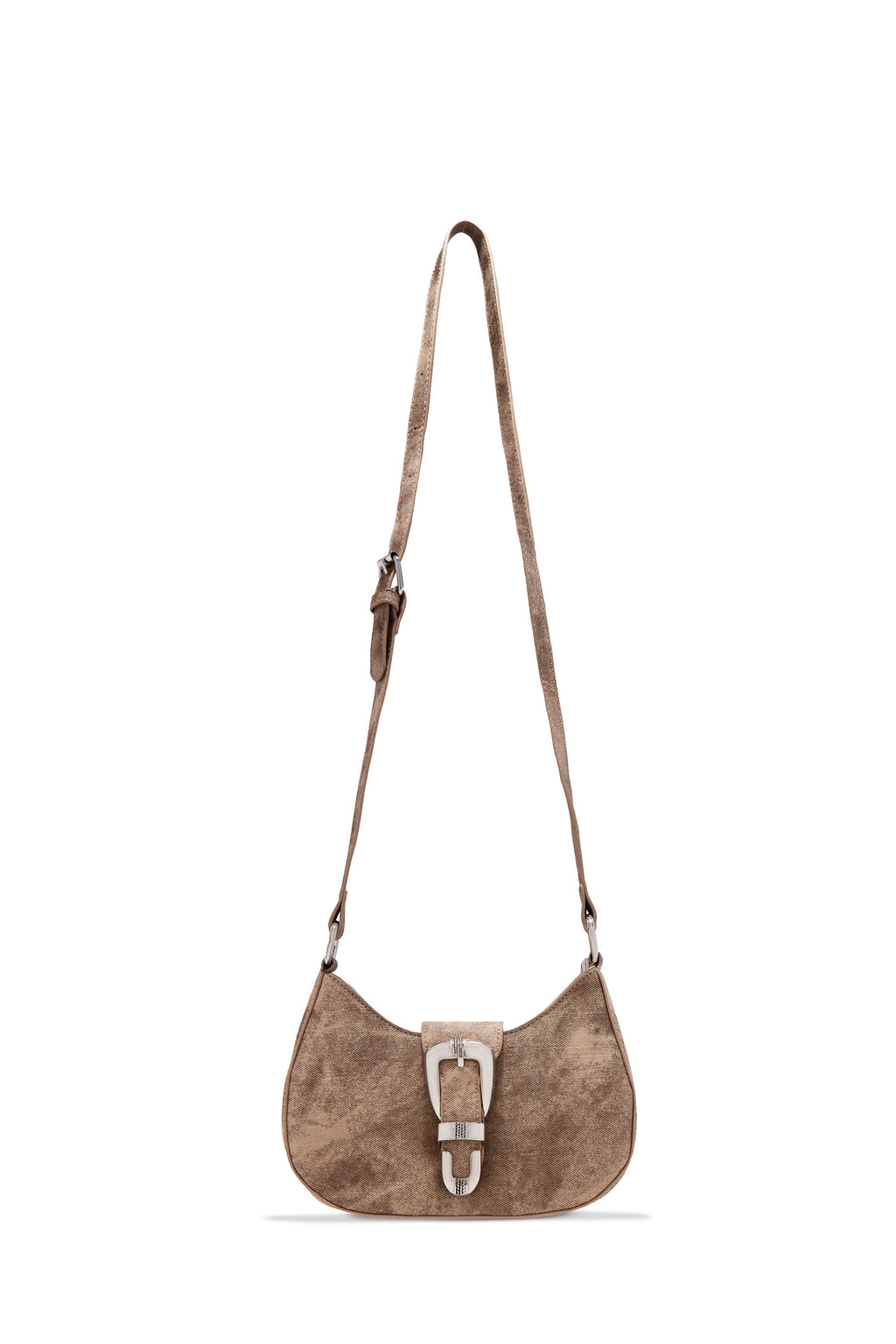 Brynn Buckle Strap Shoulder Bag - Nude