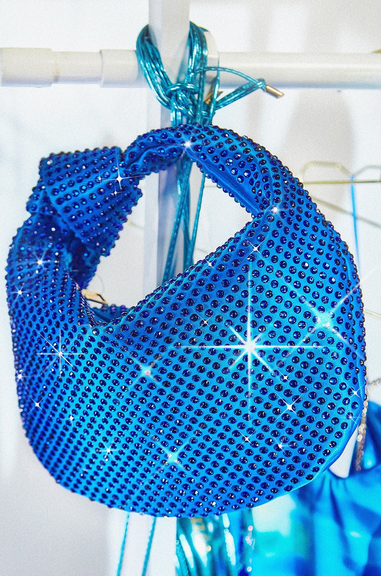 Vacay Nights Embellished Knot Detail Bag - Blue